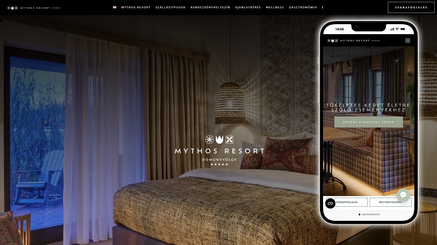 Mythos Resort weboldal referencia