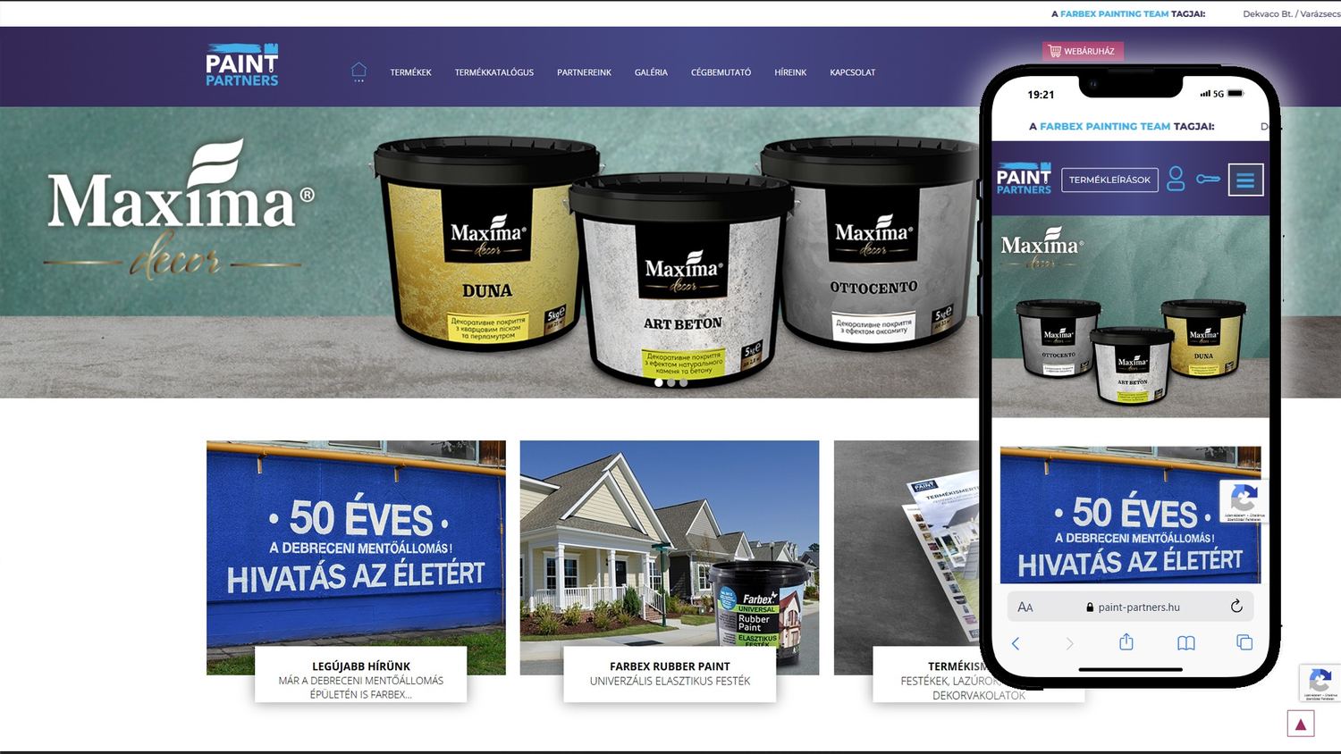 Paint Partners weboldal referencia